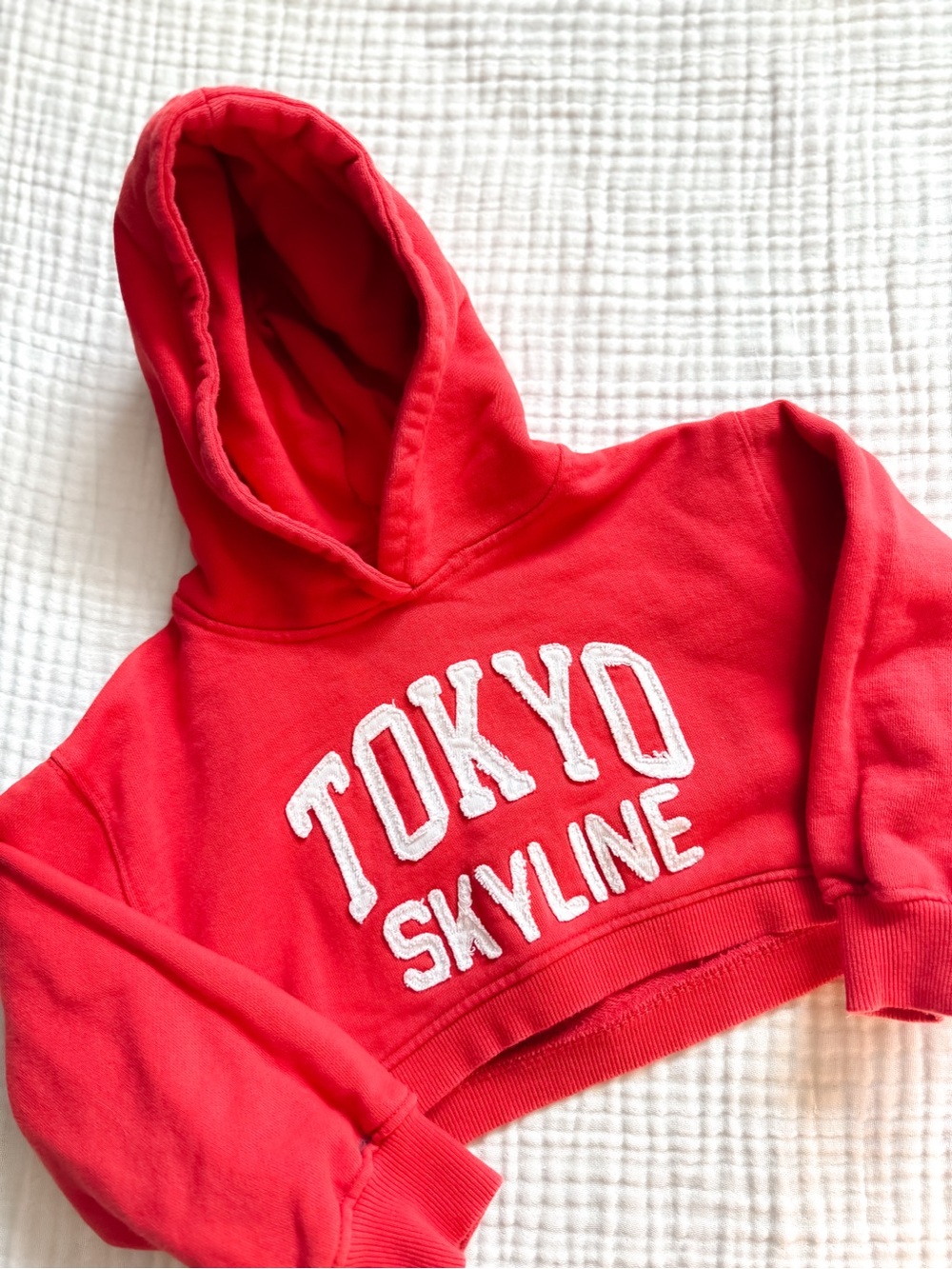 Zara Kids Tokyo Skyline Crop Hoodie